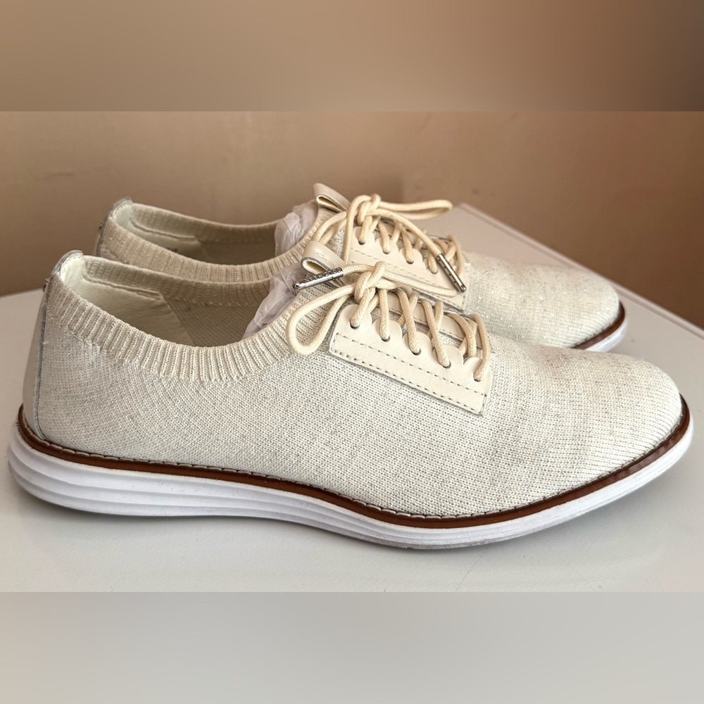 COLE HAAN WOMEN'S SIZE 7.5B OG STITCHLITE CREAM COMFORT OXFORDS NO W17154